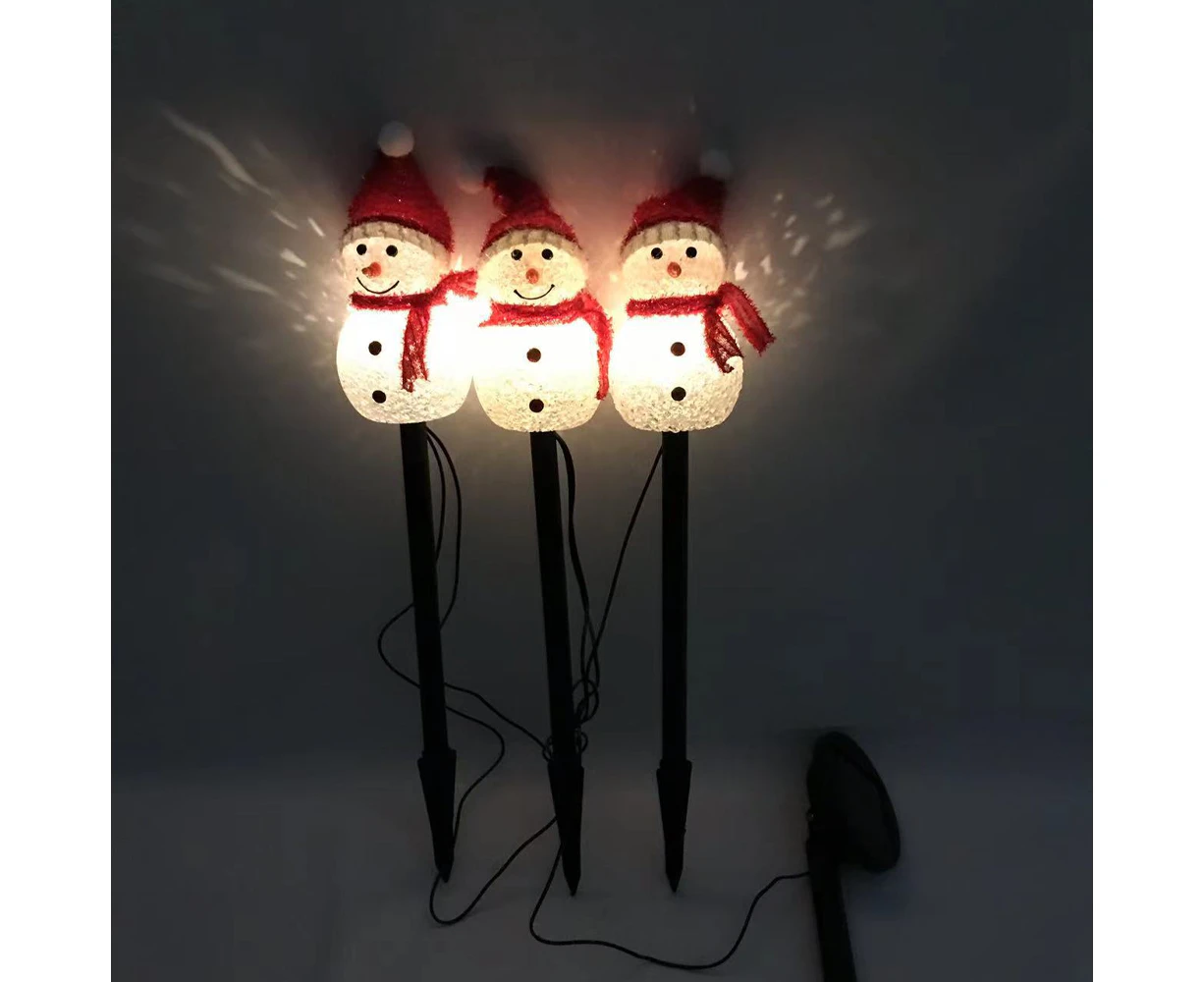 Outdoor Solar Christmas Lights, Set of 3 Snowmen for Patio, Yard, Garden, Lawn Christmas Decorations