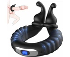 Rechargeable Vibrating Penis Cock Ring Clit Vibrator Sex Toy for Men Couples