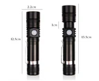 Led Tactical Flashlight, Super Bright Rechargeable Led Flashlight (Battery Included), Pocket-Sized Led Torch With Clip, Ipx6 Waterproof, Zoomable, 4Modes F