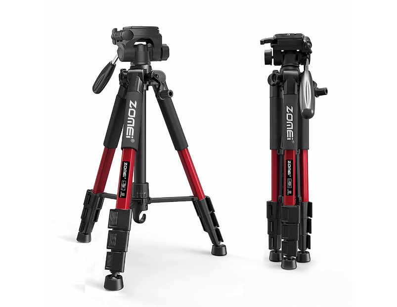 Canon Nikon Sony Camera Tripod, Light Travel Tripod With Portable Bag, Aluminum Professional Camera Tripod For Dslr/Slr - Red