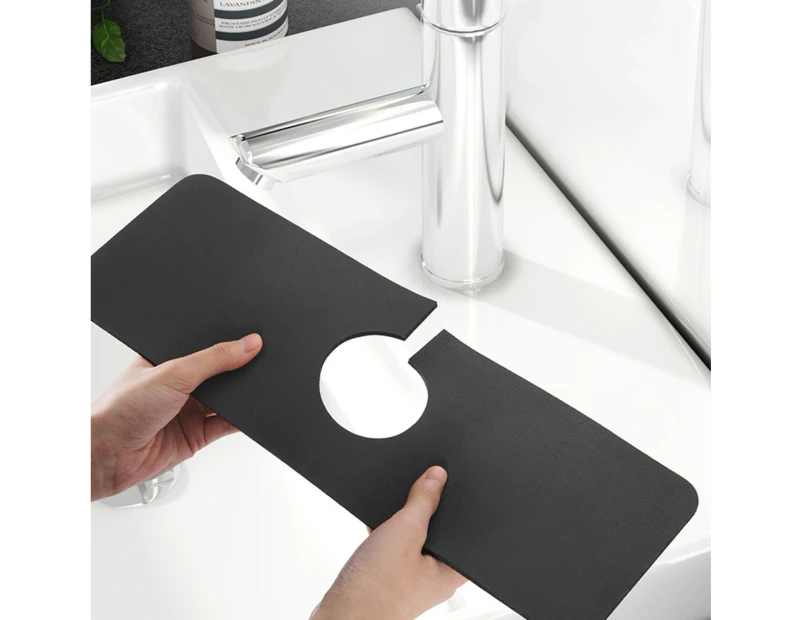 Faucet Absorbent Mat, Washable Sink Splash Guard, Microfiber Cloth Drip Protector, Countertop Splash Catcher for Kitchen, Bathroom, RV