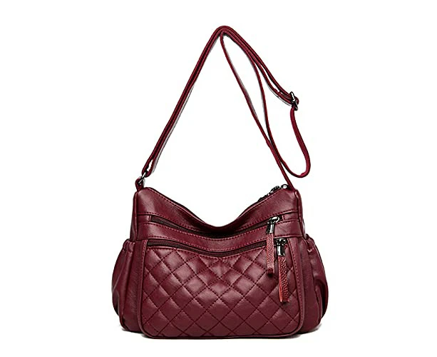 Soft Ladies Leather Crossbody Bags Girls Lightweight Shoulder Handbags