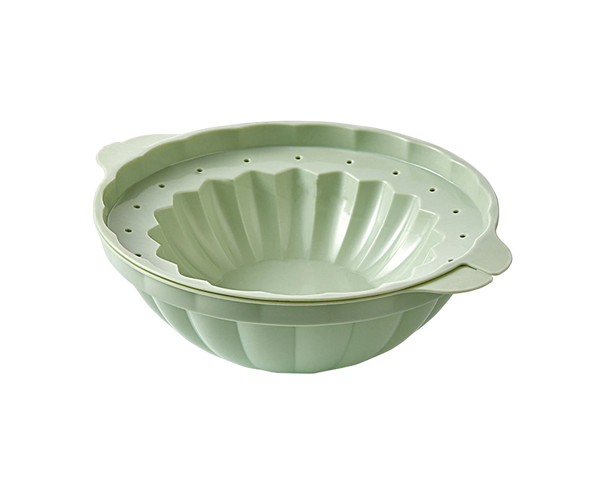 Ice Bowl Mold Food Grade Handle Design Plastic All-Purpose Salad Ice Cream Food Bowl Mold Maker Kitchen Supplies - Light Green