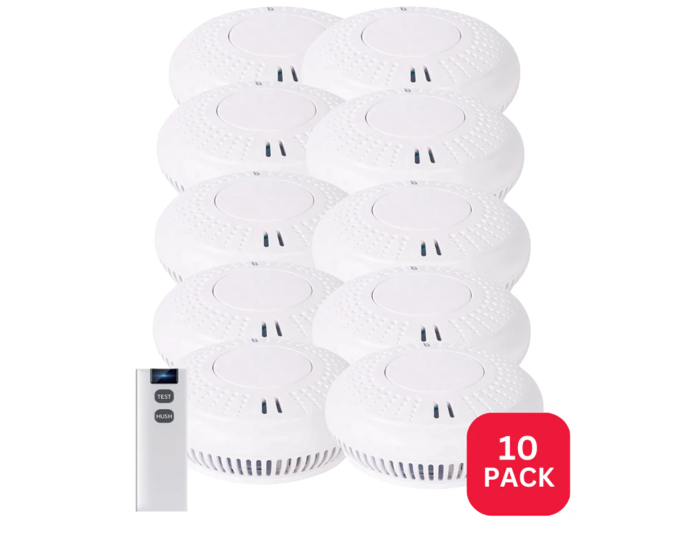 Wireless Interconnected Photoelectric Smoke Alarm 10 Pack