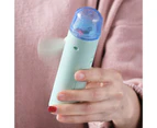 30ML Portable Fan USB Rechargeable Handheld Plastic High Performance 2-in-1 Humidifier Cooling Fan for-Cyan