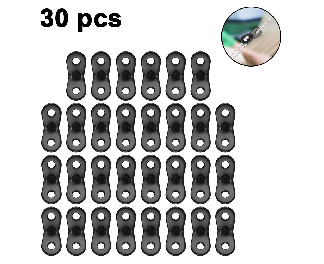 30Pcs Aluminum Alloy Guyline Cord Adjuster Tent Tensioners Rope Adjuster For Tent Hiking Camping Hiking Backpacking，Black