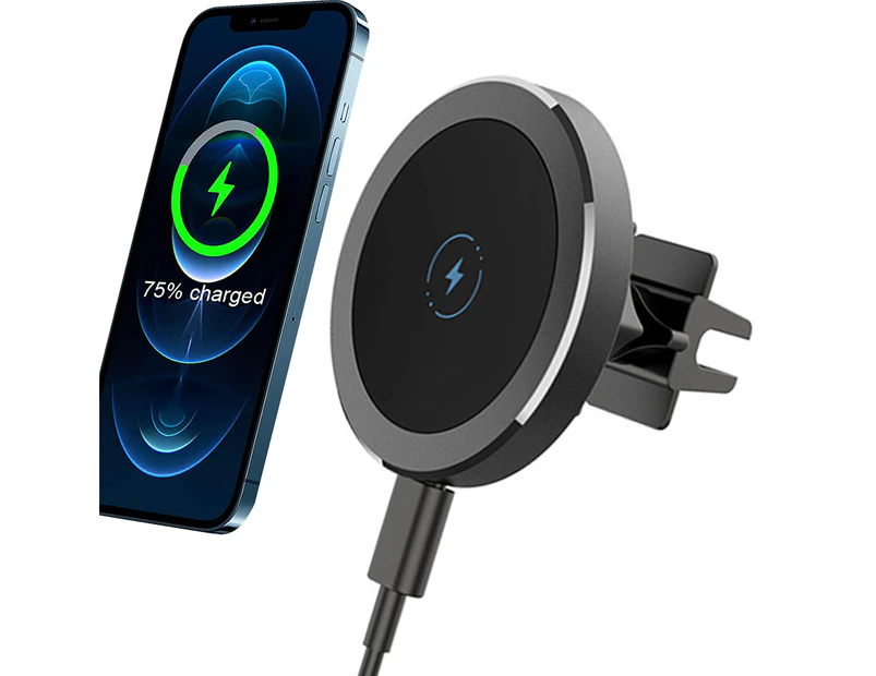 Magnetic Wireless Car Charger for iPhone 13/12 Pro/12 Mini/12 Pro Max, 15W Fast Car Charger Mount Compatible with Magsafe Charger