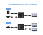 4K HDMI-compatible High Clarity Video Two-way Switcher One Key 1 in 2 Out Amplifier Splitter Adapter