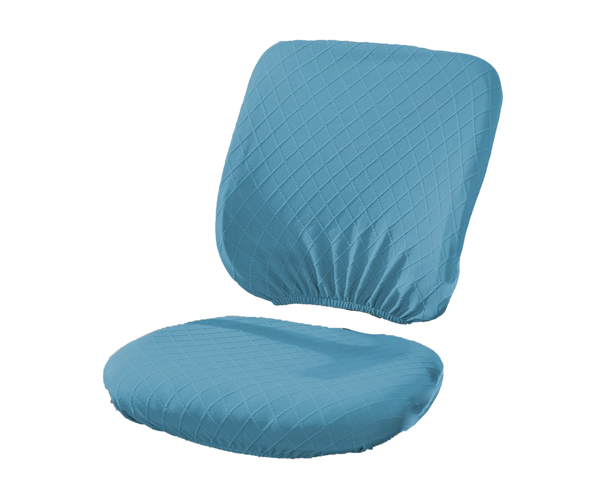 1 Set Chair Cover Simple Style Anti-slip Durable Soft Elastic Universal Dustproof Split Design Office Computer Armchair Slipcover for Hotel Blue