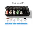 Black White Sorter Organizer Pill Box Tablet Medicine Weekly 7 Day Container Dispenser