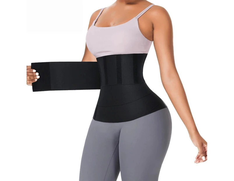 Vivva Snatch Me Up Bandage Wrap Lumbar Waist Support Sauna Belt Trimmer Body Shaper - Black (3/4/5/6 Meters)