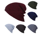 Winter Women Men Beanie Hat Oversize Slouchy Baggy Unisex Knit Ski Cap Skull Dark Grey