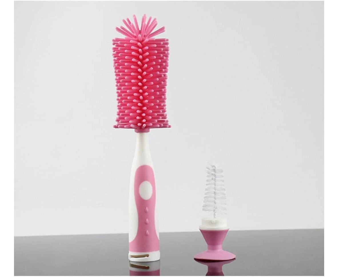 Food Grade Silicone Bottle Brush Baby Nipple Brush Feeding Bottle Cup Cleaning Brush Pink Water Bottle Household Cleaning Products