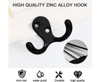 Set of 20 Black Hooks, Hooks for Hanging, Heavy Duty Double Prong Hooks Wall Mounted with 40 Black Screws Hooks for hanging coats, bag,scarf,key,towel,ha