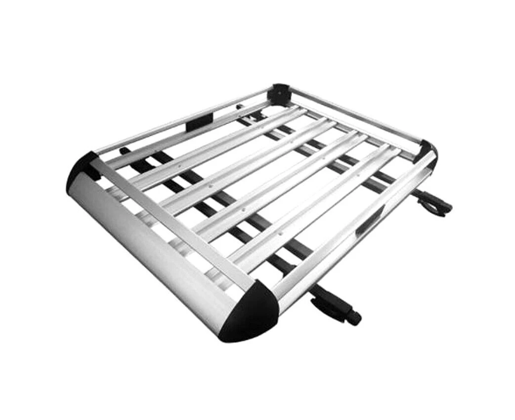 Double Layer 140x100cm Car Roof Rack Aluminium Alloy SUV 4WD 4x4 Tray Basket Cargo Luggage Carrier Bars-Silver