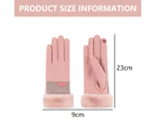 Winter Gloves for Women Cold Weather Warm Ladies Girls Ski Snow Gloves Touch Screen Texting Gloves,pink