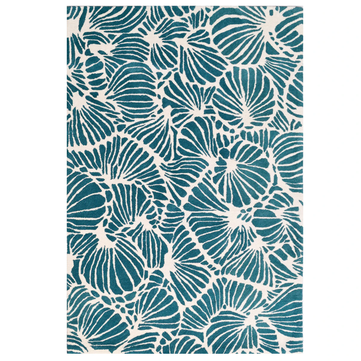 Designer Handmade Wool Rug-Jessica 6351-Teal Ivory