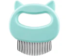 Cat Dematting Comb, Cat Shaped Pet Comb Dog Shell Comb Grooming Painless Deshedding Matted Hair Removal Cleaning Comb Massager Tool (light Green)1pcs