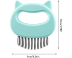 Cat Dematting Comb, Cat Shaped Pet Comb Dog Shell Comb Grooming Painless Deshedding Matted Hair Removal Cleaning Comb Massager Tool (light Green)1pcs