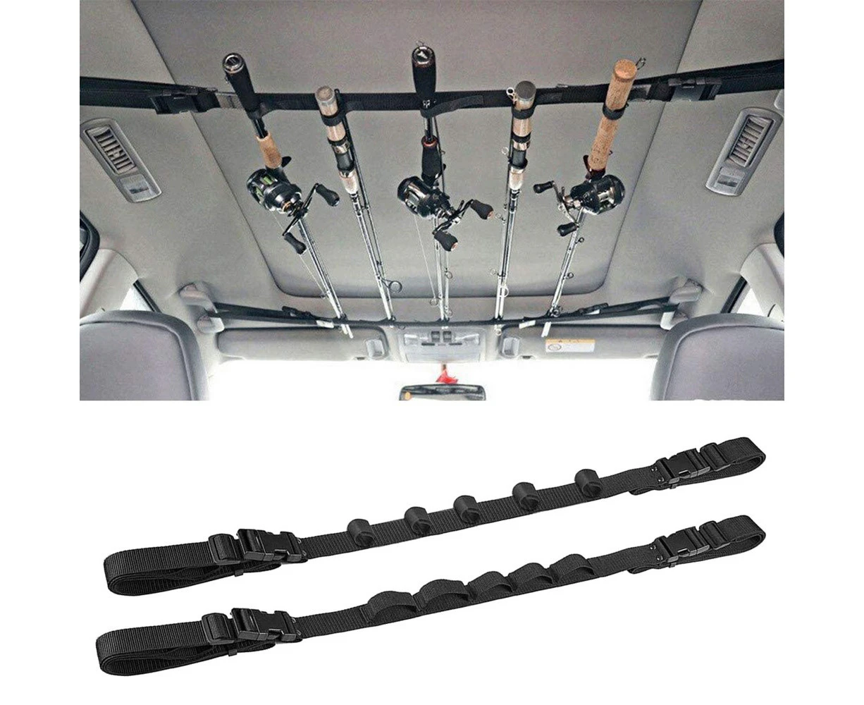 2pcs Set Car Fishing Rod Strap Fishing Rod Storage Rack Rod Carrier Holders