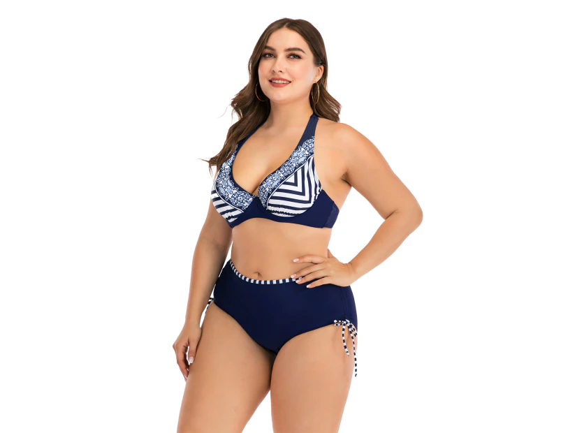 Large Size Bikini Bikini Woman Underwire Big Cup Ladies Swimsuit.Swimsuits for All Women's Plus Size  Halter Bikini Set