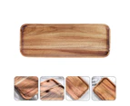 1PC Creative Acacia Wood Tray Household Coffee Breakfast Bread Tray(Light Brown)