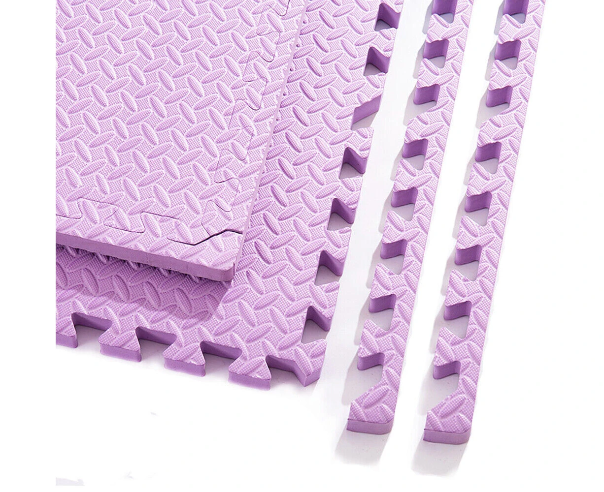 EVA Foam Mat Floor Mats Interlocking Heavy Duty Puzzle Baby Kids Playmat Purple 4PCS