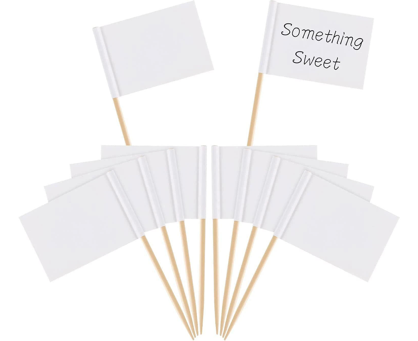 White Blank Toothpick Flags Cheese Markers Marking Blank Labels for Party Cake Food Cheeseplate Appetizers(100 Pieces)