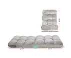 Lounge Sofa Floor Recliner Futon Chaise Folding Couch Grey