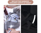 Adjustable harness vest cushion, soft, breathable and comfortable puppy strap--Grey M