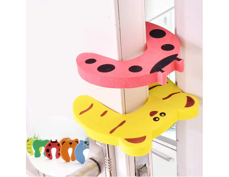 20Pcs Baby Door Stopper Safety Door Stops Anti-Pinch Guards Foam Protectors Animals Cartoon Safety Door Cards