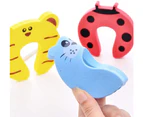 20Pcs Baby Door Stopper Safety Door Stops Anti-Pinch Guards Foam Protectors Animals Cartoon Safety Door Cards