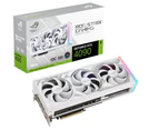 ASUS nVidia GeForce ROG-STRIX-RTX4090-O24G-WHITE RTX 4090 24GB GDDR6X White OC Edition 2610 MHz Boost Clock, RAM 21 Gbps, 3xDP, 2xHDMI (White)