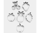 12Pcs Cookie Cutter Easy Demoulding DIY Creative Fruit Pattern Baking Mould for Biscuit Shop-Stainless Steel