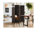 Oikiture 4 Panel Room Divider Screen Privacy Dividers Woven Wood Folding Brown