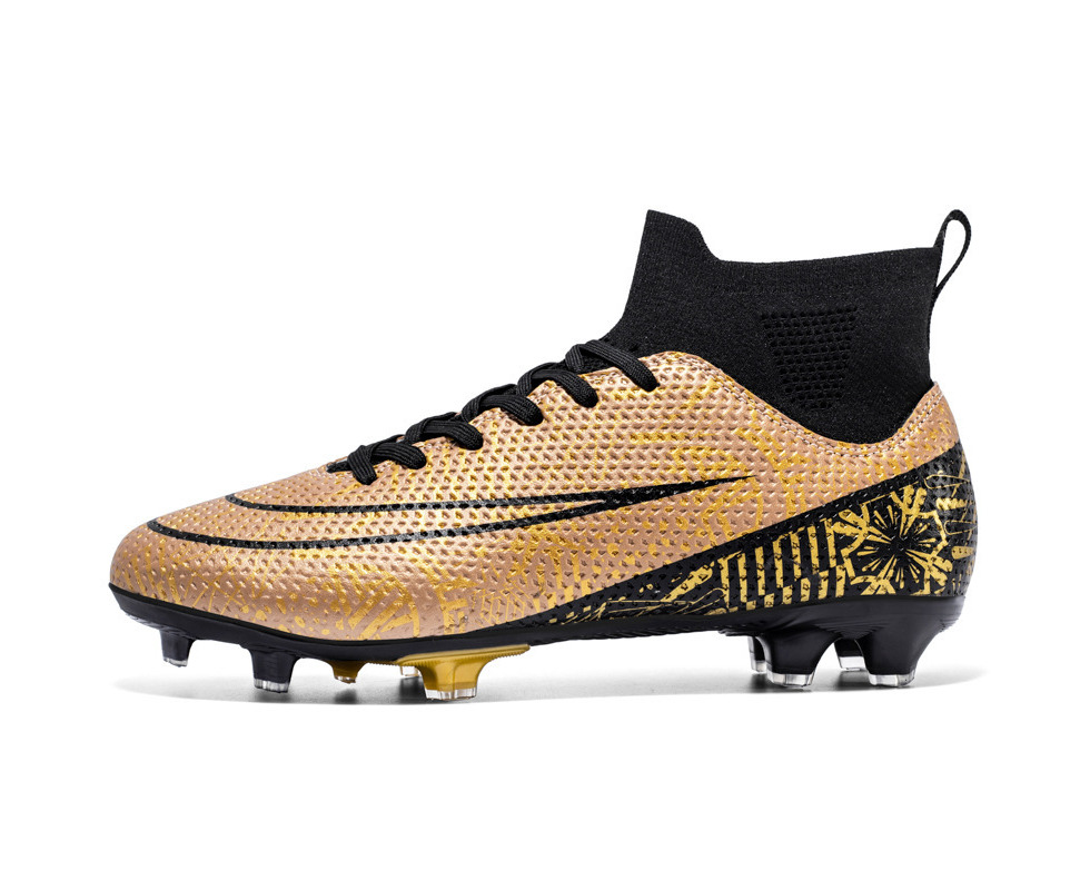 High Ankle Sneakers Men s Soccer Shoes Professional Casual Football Boots Gold Catch