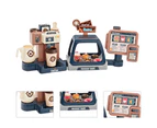 Role Play Toy Universal Multifunctional Plastic Home Coffee Machine Toy for Kids-Dark Blue A