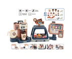 Role Play Toy Universal Multifunctional Plastic Home Coffee Machine Toy for Kids-Dark Blue A