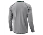 WeMeir Men's Long Sleeve Henley Shirts Casual Button Down Shirts for Men All-match Cotton Tee Tops Undershirts - Light Grey