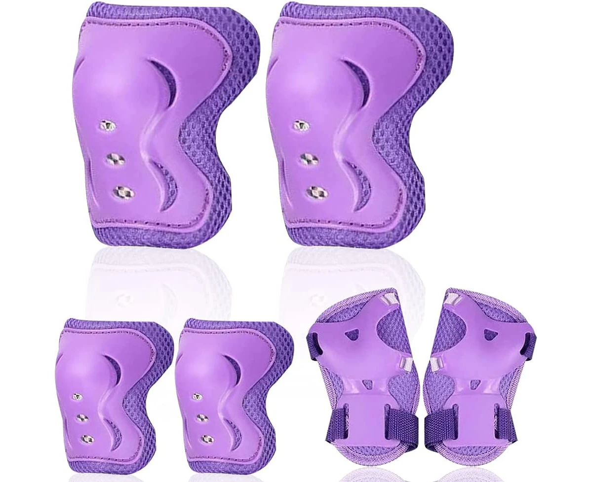 Protective Gear Set Knee Pads Elbow Pads Wrist Guards 3 In 1 Safety Pads Set for Kids 6 Pcs Protective Gear