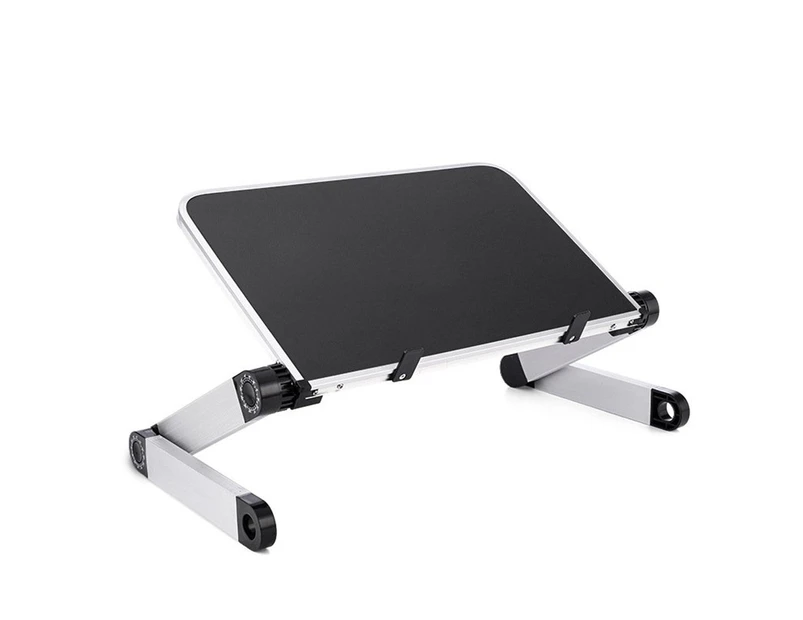 Aluminum Alloy Laptop Foldable Adjustable Laptop Desk Computer Table Stand Tray Notebook Pc Folding Desk Enlarge Black