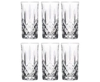 6x Highball Cocktail Glasses Set Cut Glass Drinking Tumblers 396ml