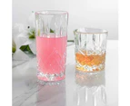 6x Highball Cocktail Glasses Set Cut Glass Drinking Tumblers 396ml