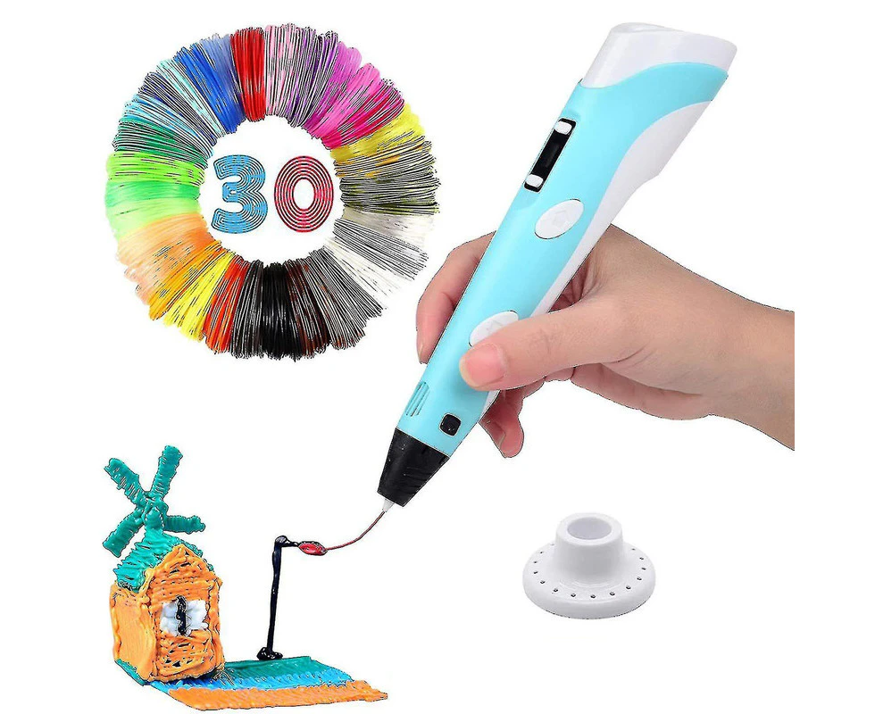 Intelligent 3d Pen With Led Display, 3d Printing Pen With Usb Charging, 30 Colors Pla Filament Refills