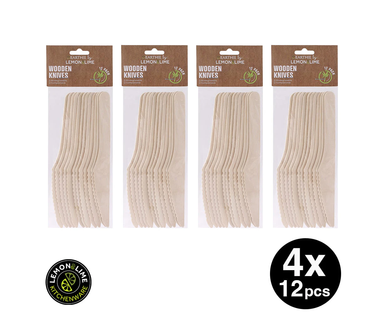 Lemon & Lime ECO WOODEN KNIVES 16.5CM - 48PC