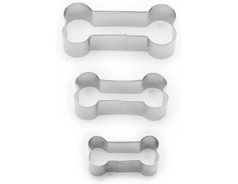 Dog Bone Cookie Cutter Set, Stainless Steel, 3-Piece