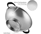 Stainless Steel Colander, Easy Grip Micro-Perforated 5-Quart Colander, Strainer With Riveted And Heat Resistant Handles