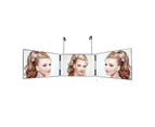 LED 3 Way Tri-fold Mirror Hair Cut Self Haircut Styling Beauty Makeup Hanging