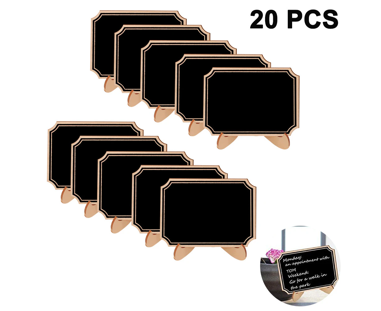 20 Pack Mini Chalkboards Signs With Liquid Chalk Marker, Small Wooden Chalkboard Labels With Support Easels, Fillet Display Board