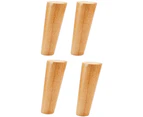 4pcs 15cm Wooden Table Legs, Wooden Feet, Furniture Feet, Sofa Feet With Mounting Plates & Screws For Cabinet